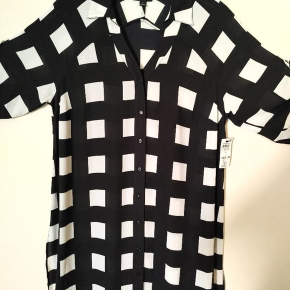 ALFANI Tops - ALFANI BNWT Womens Shirt Tunic Length Button Front Side Slit Size 1X